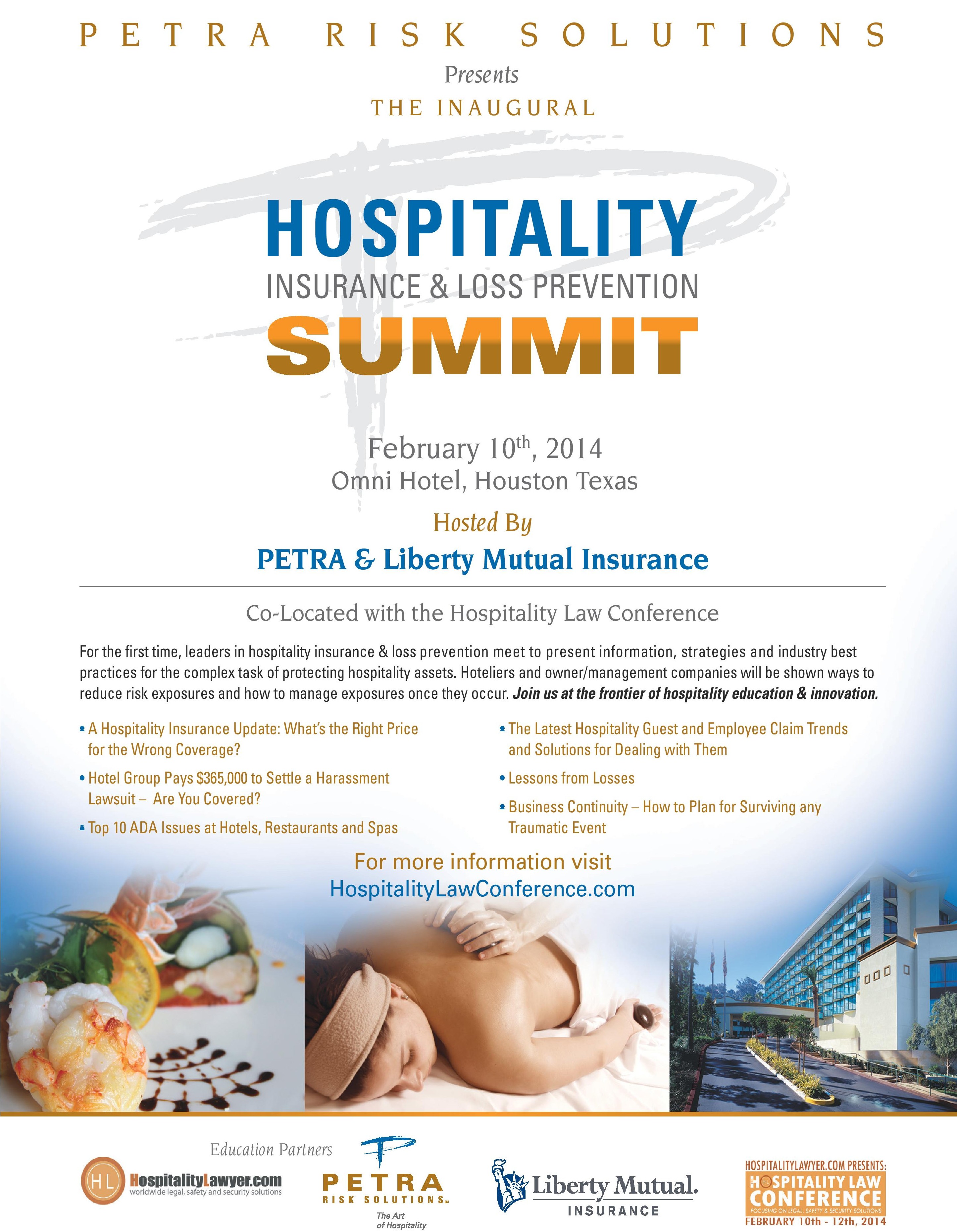 Hospitality Insurance & Loss Prevention Summit Feb 10 2014 Petra Risk Solutions